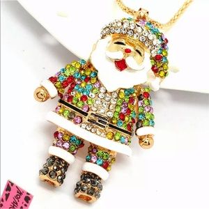 Betsey Johnson Multi Colored Santa Necklace